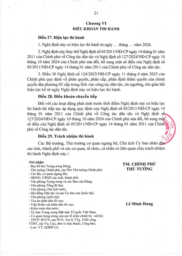 Toàn văn dự thảo Nghị định về Công tác dân tộc - Ảnh 21.