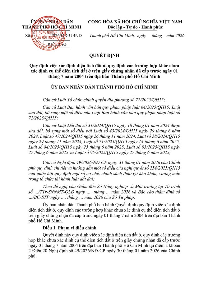 Đề xuất quy định việc xác định diện tích đất ở; các trường hợp chưa xác định cụ thể diện tích đất ở trên sổ đỏ cấp trước 1/7/2004- Ảnh 1.