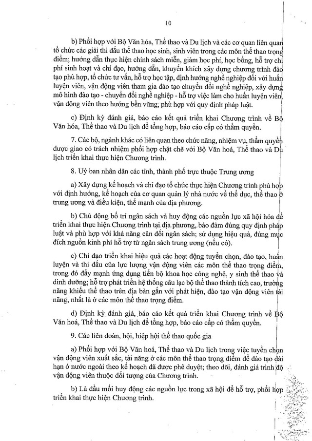 Chương trình phát triển các môn thể thao trọng điểm tham dự các kỳ ASIAD, Olympic- Ảnh 11.
