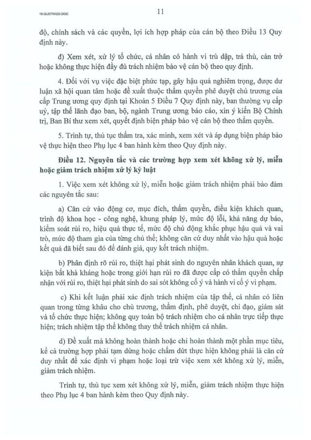 Quy định số 220-QĐ/TW của Ban Bí thư về cơ chế tôn vinh, trọng dụng và bảo vệ cán bộ dám nghĩ, dám làm- Ảnh 11.