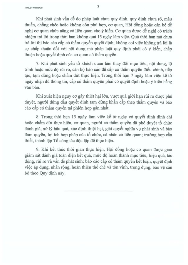 Quy định số 220-QĐ/TW của Ban Bí thư về cơ chế tôn vinh, trọng dụng và bảo vệ cán bộ dám nghĩ, dám làm- Ảnh 23.