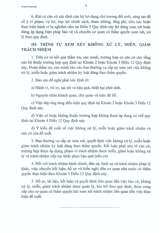 Quy định số 220-QĐ/TW của Ban Bí thư về cơ chế tôn vinh, trọng dụng và bảo vệ cán bộ dám nghĩ, dám làm- Ảnh 30.