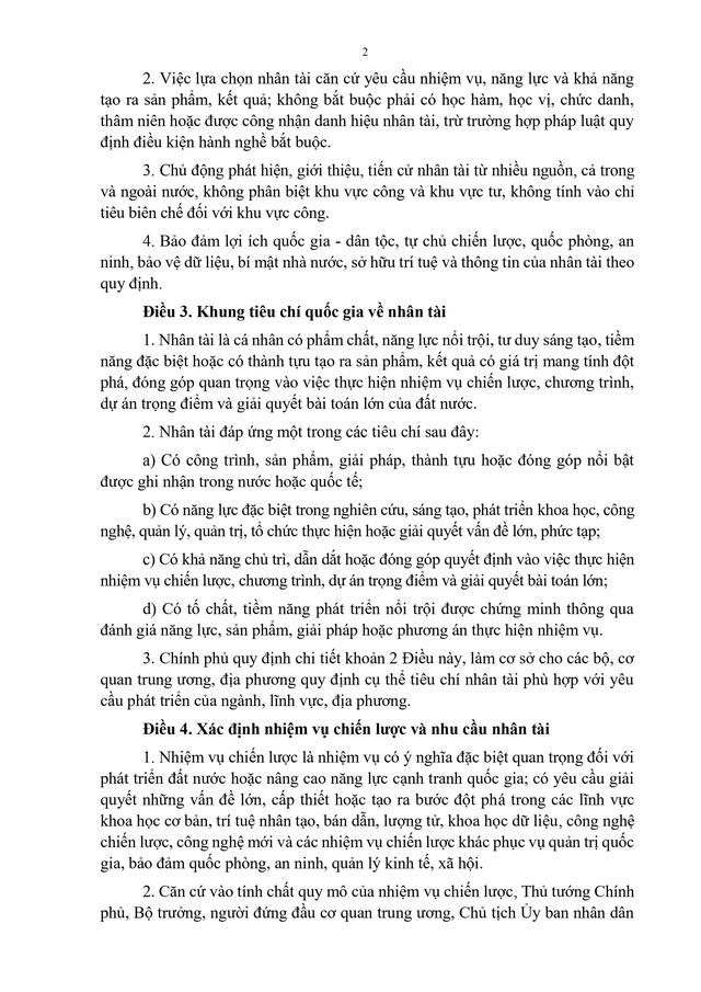 Dự thảo Nghị quyết quy định cơ chế, chính sách đặc biệt về công tác nhân tài- Ảnh 2.