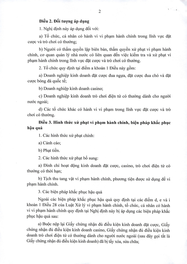 Quy định xử phạt vi phạm hành chính lĩnh vực kinh doanh đặt cược, trò chơi có thưởng- Ảnh 2.