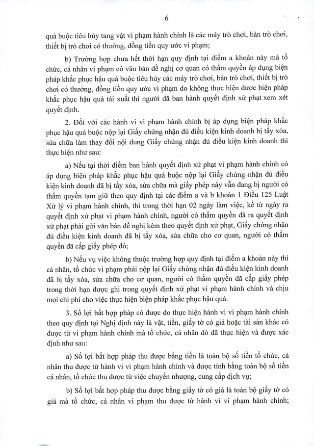 Quy định xử phạt vi phạm hành chính lĩnh vực kinh doanh đặt cược, trò chơi có thưởng- Ảnh 6.