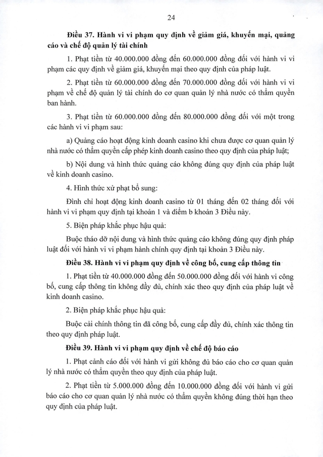 Quy định xử phạt vi phạm hành chính lĩnh vực kinh doanh đặt cược, trò chơi có thưởng- Ảnh 24.