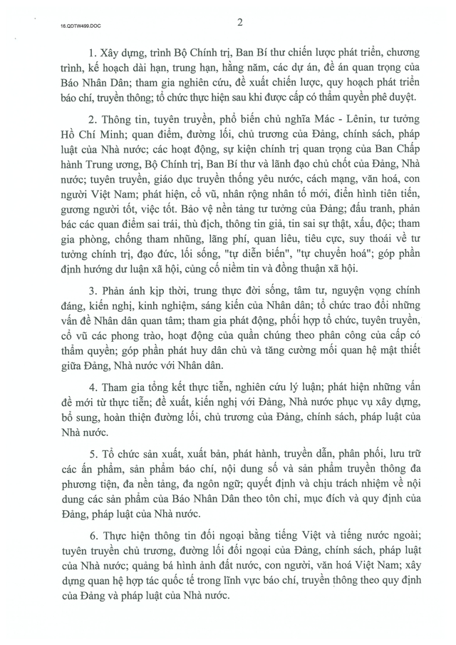 chức năng, nhiệm vụ, tổ chức bộ máy của Báo Nhân Dân - Ảnh 3.