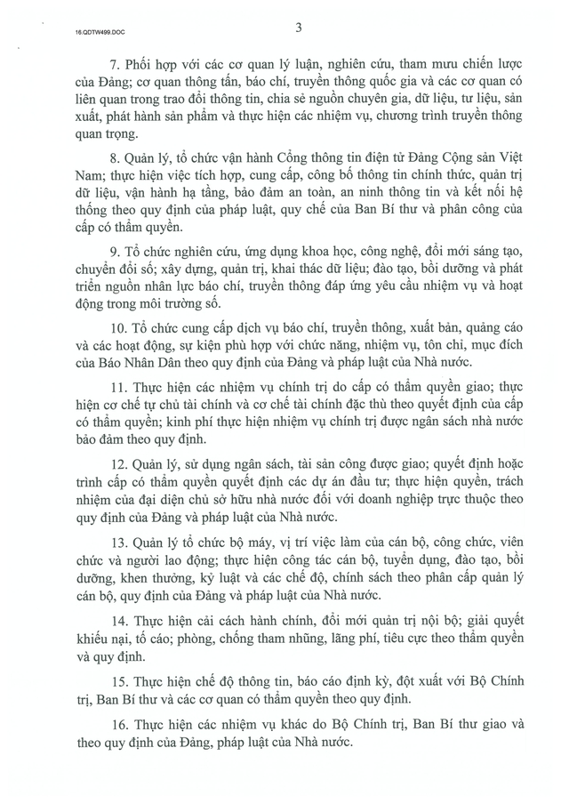chức năng, nhiệm vụ, tổ chức bộ máy của Báo Nhân Dân - Ảnh 4.