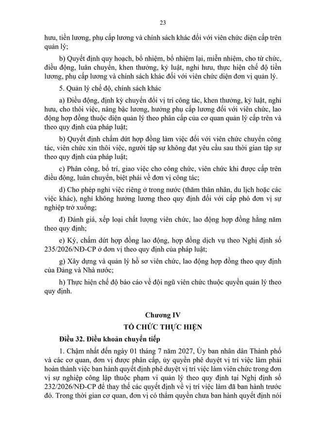 Hà Nội ban hành quy định quản lý tổ chức bộ máy, vị trí việc làm,... trong đơn vị sự nghiệp công lập - Ảnh 26.