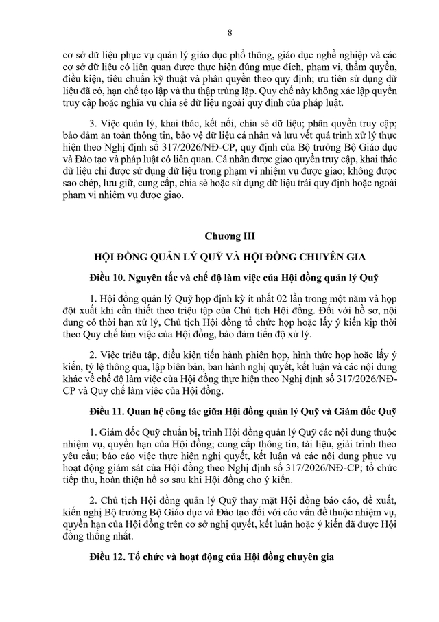 Quy chế tổ chức và hoạt động của Quỹ Học bổng Quốc gia - Ảnh 8.