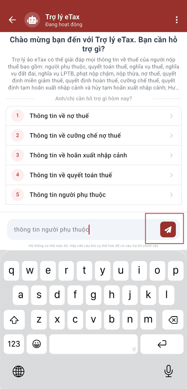 Hướng dẫn sử dụng trợ lý ảo trên ứng dụng Etax Mobile- Ảnh 4.