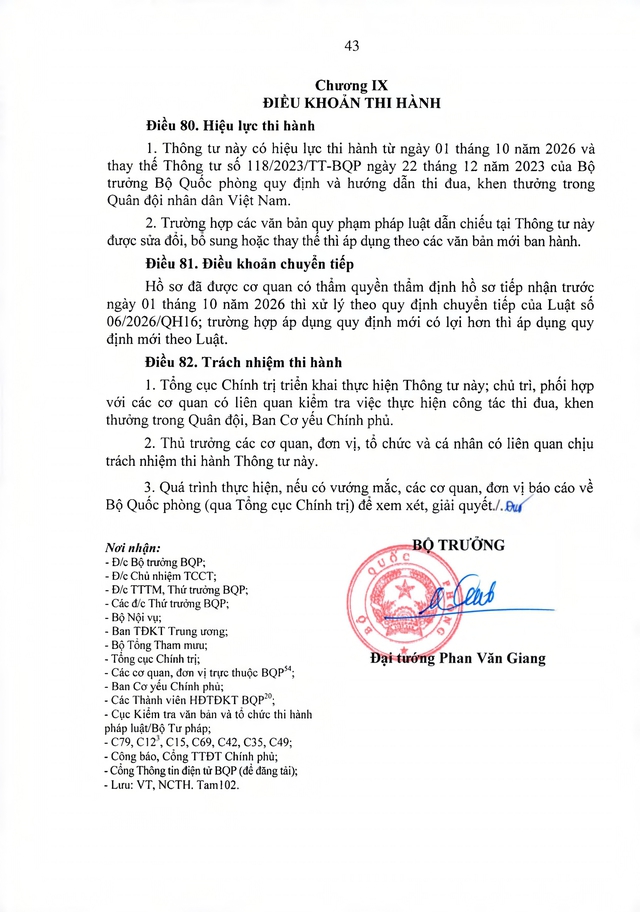 TOÀN VĂN: Thông tư 155/2026/TT-BQP quy định và hướng dẫn thi đua, khen thưởng trong Quân đội nhân dân Việt Nam- Ảnh 44.