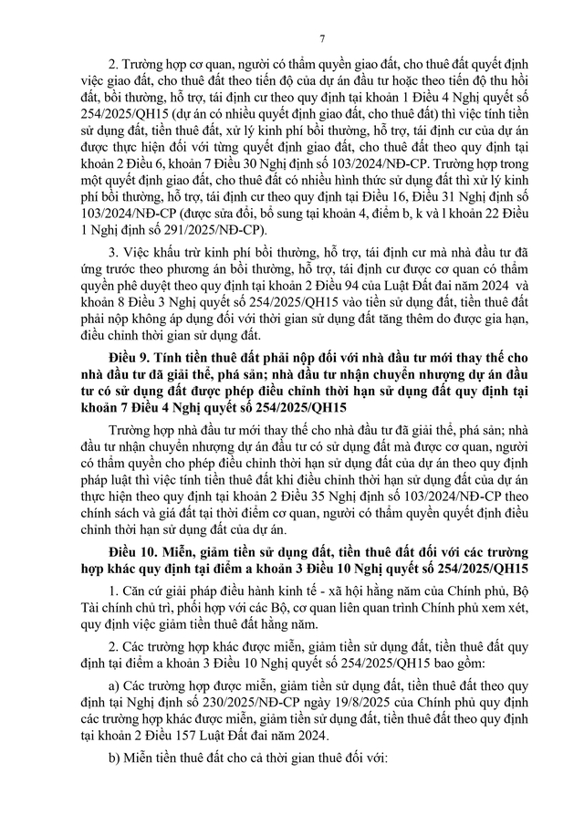 TOÀN VĂN: Nghị định 50/2026/NĐ-CP quy định chi tiết Nghị quyết 254/2025/QH15 tháo gỡ khó khăn, vướng mắc về tiền sử dụng đất, tiền thuê đất- Ảnh 9.