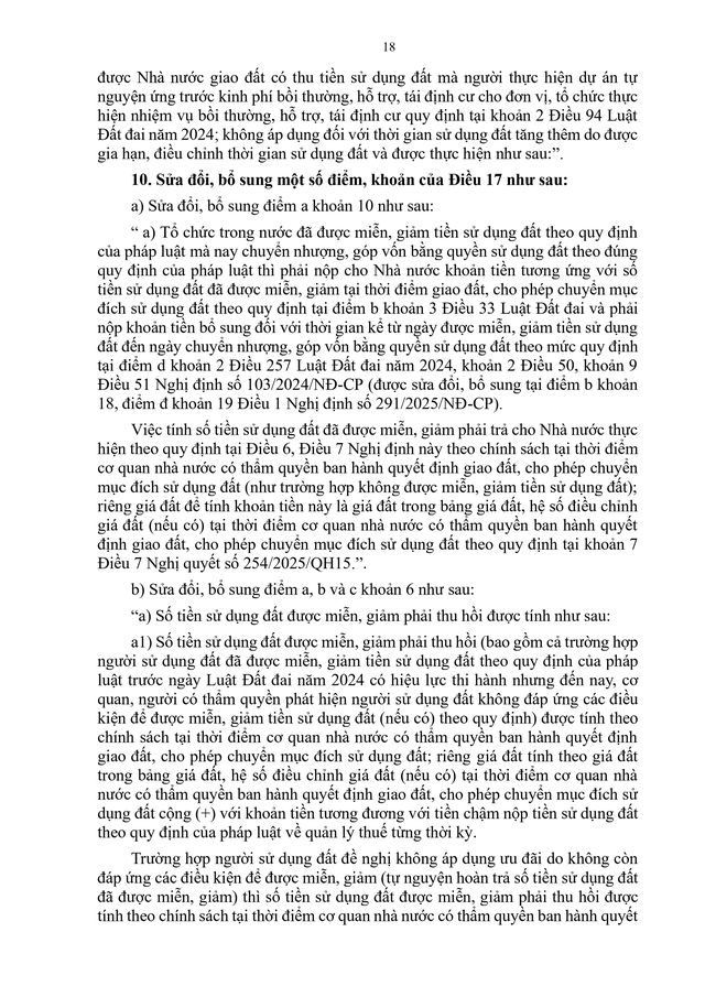 TOÀN VĂN: Nghị định 50/2026/NĐ-CP quy định chi tiết Nghị quyết 254/2025/QH15 tháo gỡ khó khăn, vướng mắc về tiền sử dụng đất, tiền thuê đất- Ảnh 20.