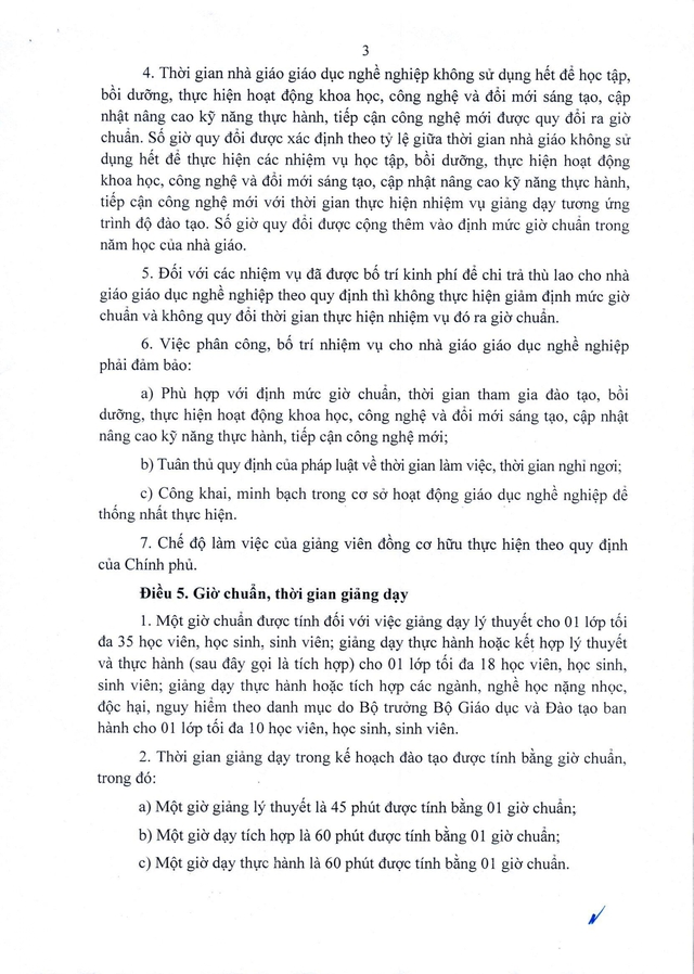 Thông tư 05/2026/TT-BGDĐT quy định chế độ làm việc đối với nhà giáo giáo dục nghề nghiệp- Ảnh 3. Thông tư 05/2026/TT-BGDĐT quy định chế độ làm việc đối với nhà giáo giáo dục nghề nghiệp- Ảnh 3.