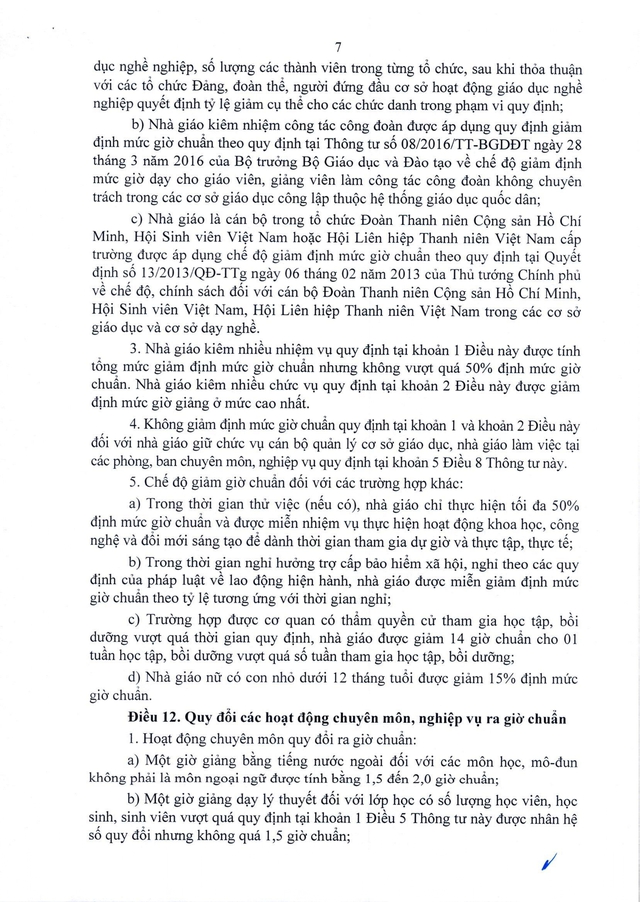 Thông tư 05/2026/TT-BGDĐT quy định chế độ làm việc đối với nhà giáo giáo dục nghề nghiệp- Ảnh 7. Thông tư 05/2026/TT-BGDĐT quy định chế độ làm việc đối với nhà giáo giáo dục nghề nghiệp- Ảnh 7.