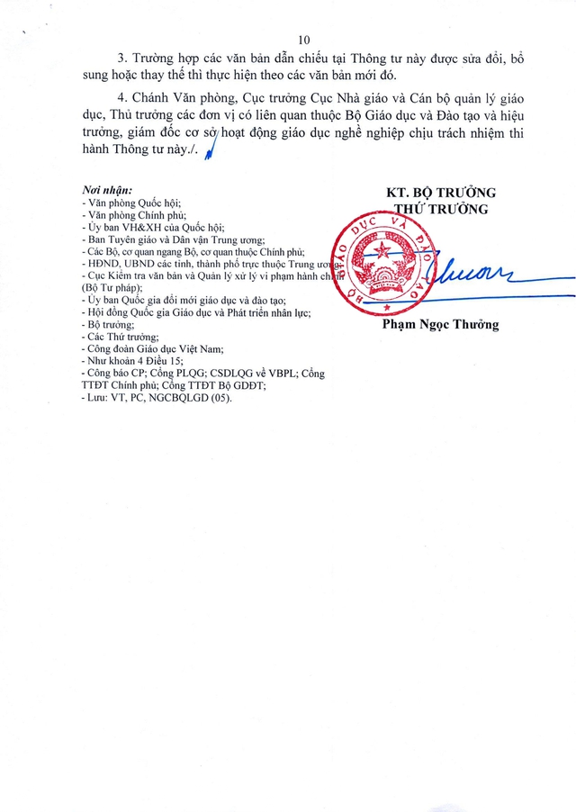 Thông tư 05/2026/TT-BGDĐT quy định chế độ làm việc đối với nhà giáo giáo dục nghề nghiệp- Ảnh 10. Thông tư 05/2026/TT-BGDĐT quy định chế độ làm việc đối với nhà giáo giáo dục nghề nghiệp- Ảnh 10.