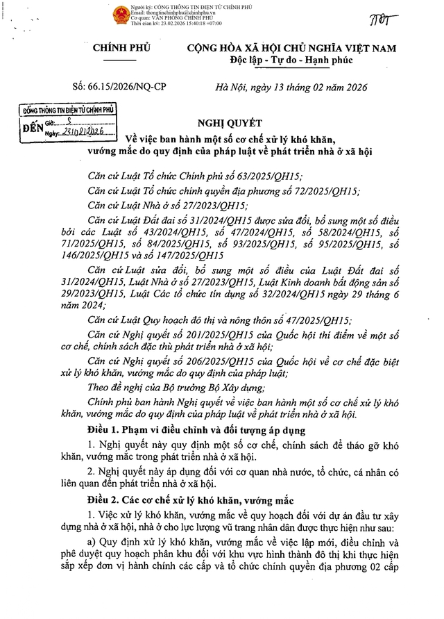 Nghị quyết 66.15/2026/NĐ-CP: Cơ chế xử lý khó khăn, vướng mắc về phát triển nhà ở xã hội- Ảnh 3.