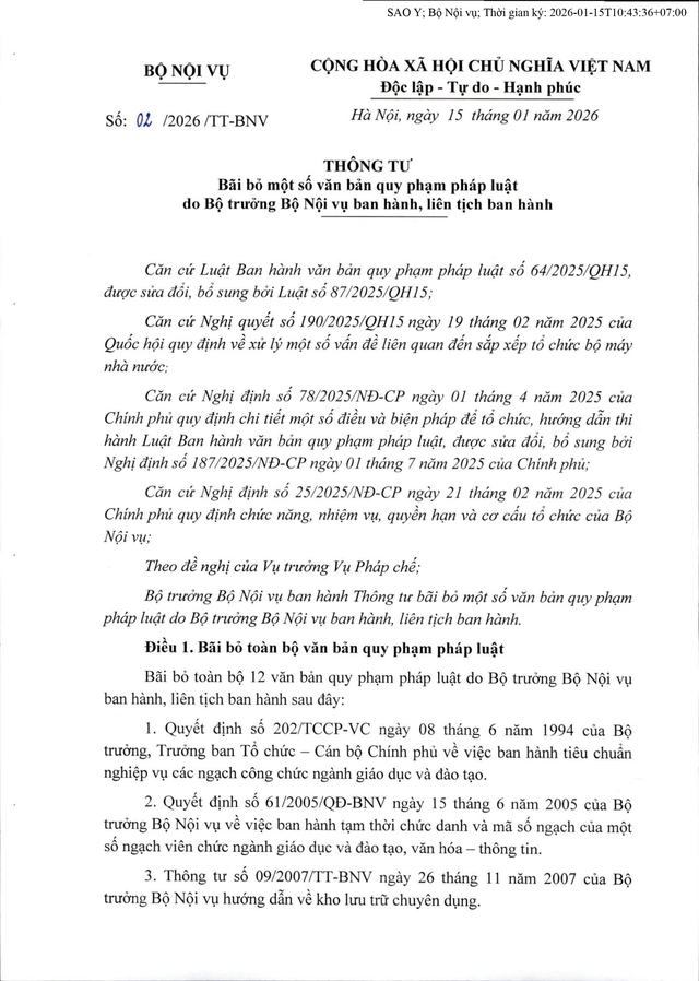 Từ 1/3 bãi bỏ toàn bộ 12 quyết định, thông tư về quản lý công chức, viên chức, thanh tra, lưu trữ...- Ảnh 1.