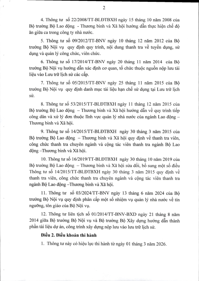 Từ 1/3 bãi bỏ toàn bộ 12 quyết định, thông tư về quản lý công chức, viên chức, thanh tra, lưu trữ...- Ảnh 2.