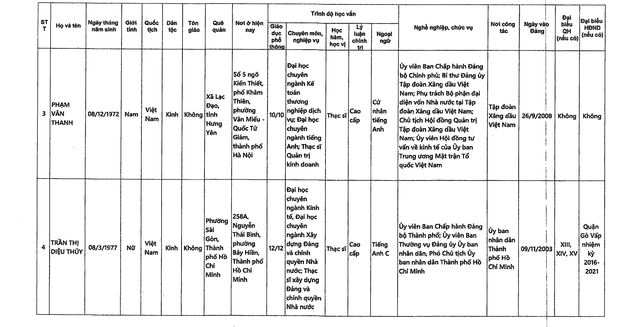 DANH SÁCH NHỮNG NGƯỜI ỨNG CỬ ĐẠI BIỂU QUỐC HỘI KHÓA XVI TẠI TP HCM- Ảnh 28.