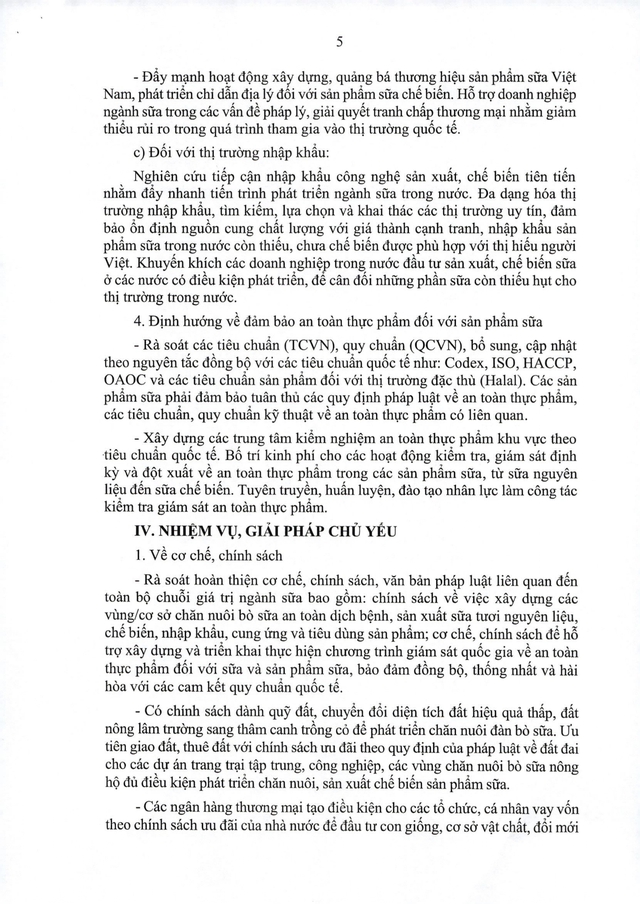 TOÀN VĂN: Quyết định số 309/QĐ-TTg phê duyệt Chiến lược phát triển ngành sữa giai đoạn đến năm 2030 - 2045- Ảnh 7.