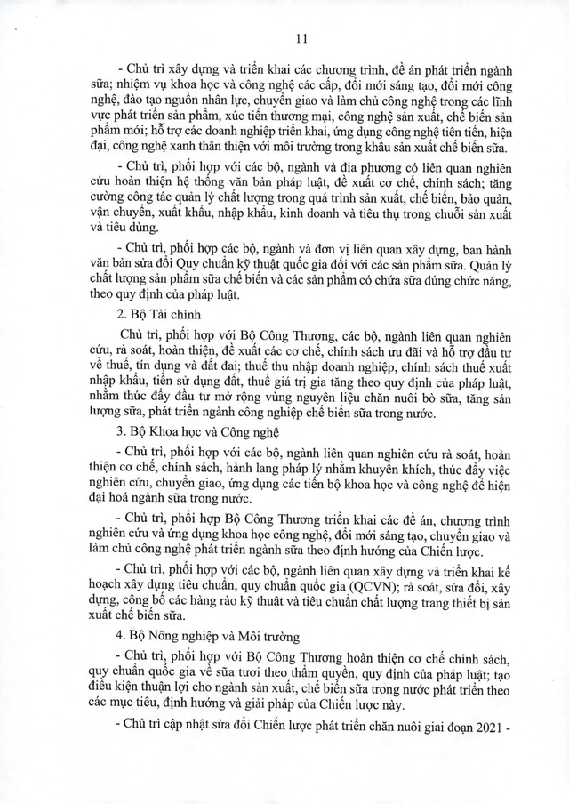 TOÀN VĂN: Quyết định số 309/QĐ-TTg phê duyệt Chiến lược phát triển ngành sữa giai đoạn đến năm 2030 - 2045- Ảnh 13.