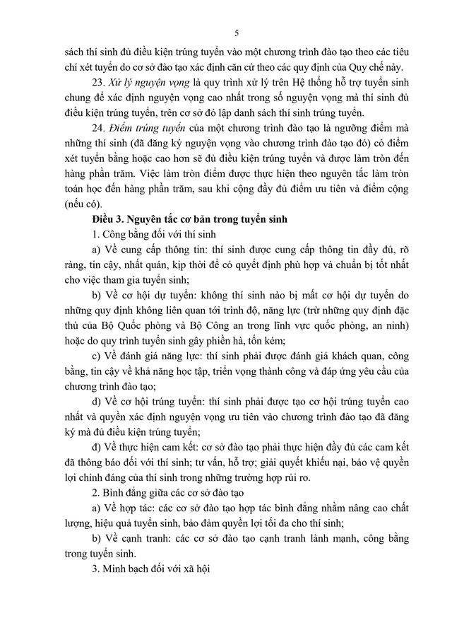 TOÀN VĂN: Thông tư 06/2026/TT-BGDĐT quy chế tuyển sinh đào tạo Đại học, cao đẳng giáo dục mầm non- Ảnh 7.