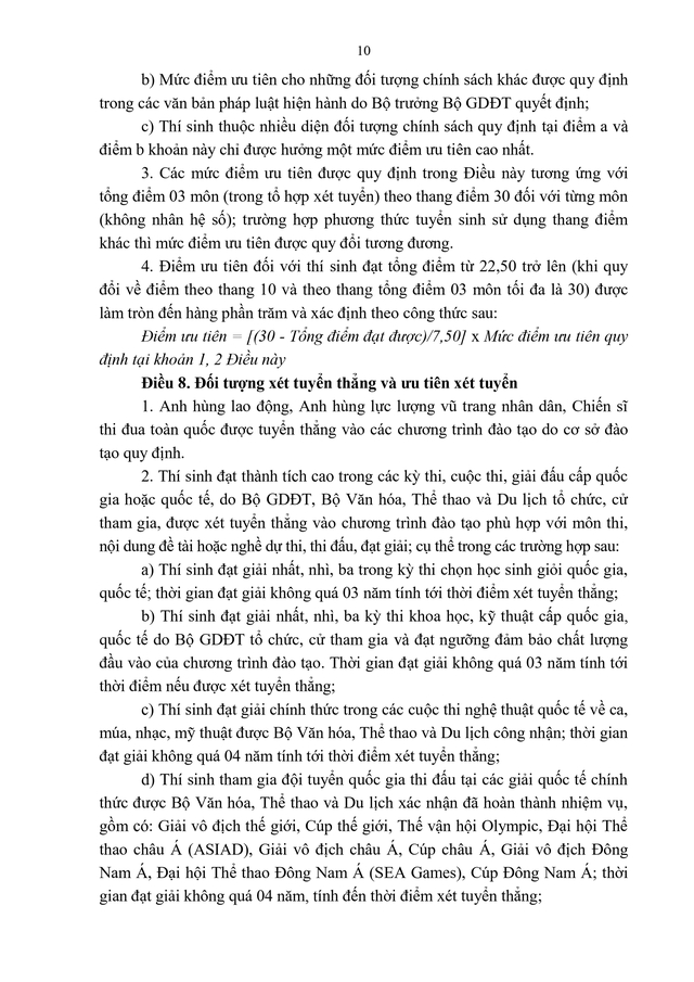 TOÀN VĂN: Thông tư 06/2026/TT-BGDĐT quy chế tuyển sinh đào tạo Đại học, cao đẳng giáo dục mầm non- Ảnh 12.