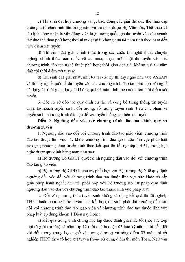 TOÀN VĂN: Thông tư 06/2026/TT-BGDĐT quy chế tuyển sinh đào tạo Đại học, cao đẳng giáo dục mầm non- Ảnh 14.