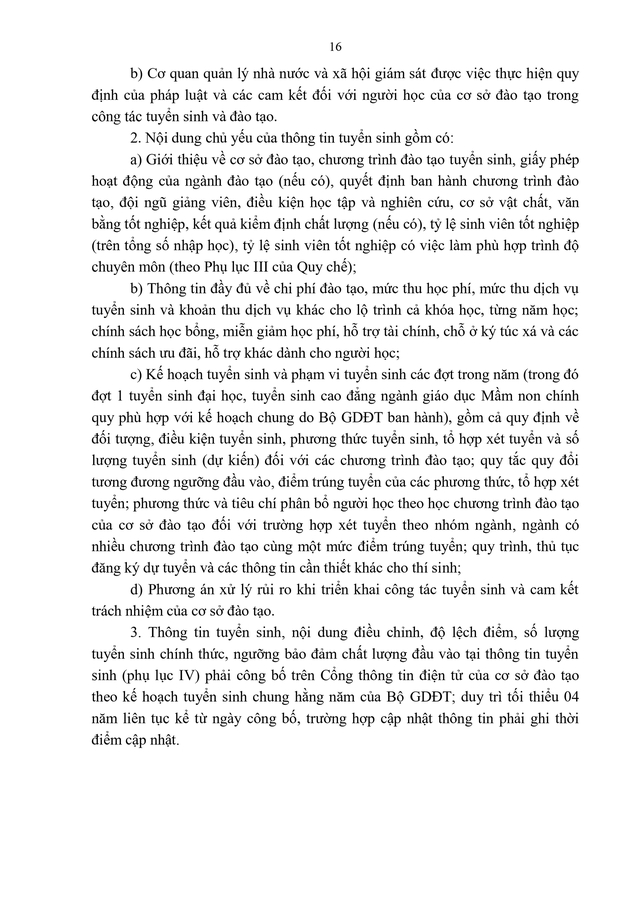 TOÀN VĂN: Thông tư 06/2026/TT-BGDĐT quy chế tuyển sinh đào tạo Đại học, cao đẳng giáo dục mầm non- Ảnh 18.
