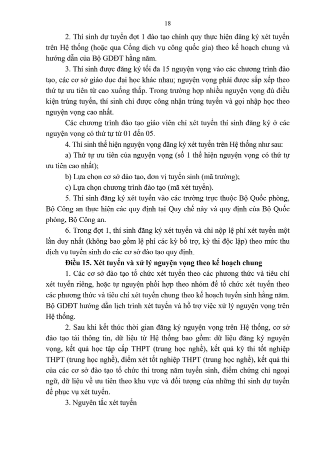 TOÀN VĂN: Thông tư 06/2026/TT-BGDĐT quy chế tuyển sinh đào tạo Đại học, cao đẳng giáo dục mầm non- Ảnh 20.