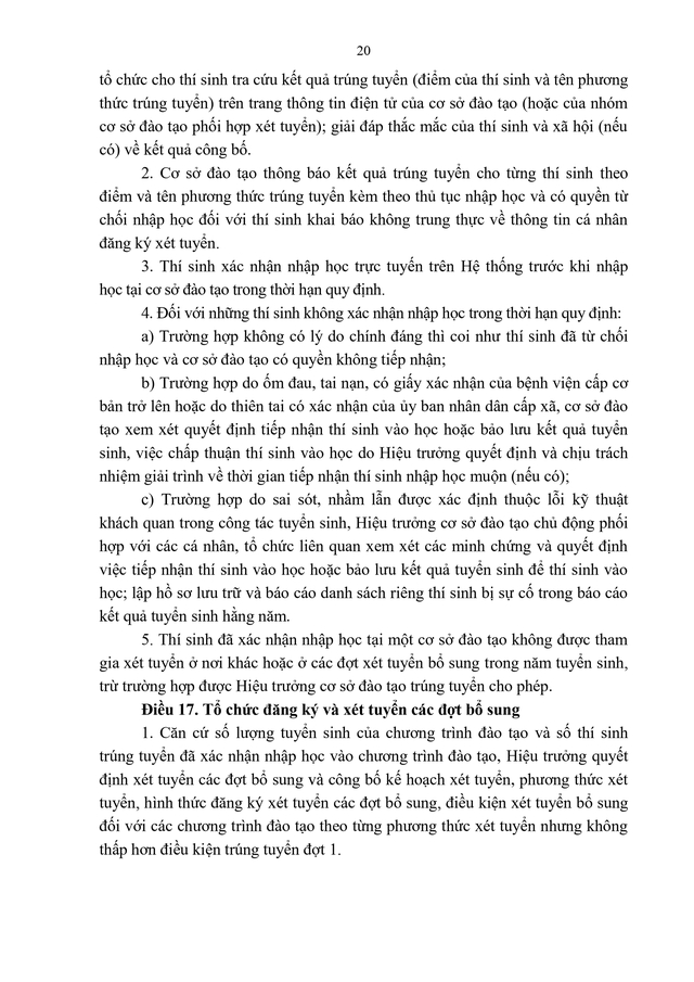 TOÀN VĂN: Thông tư 06/2026/TT-BGDĐT quy chế tuyển sinh đào tạo Đại học, cao đẳng giáo dục mầm non- Ảnh 22.