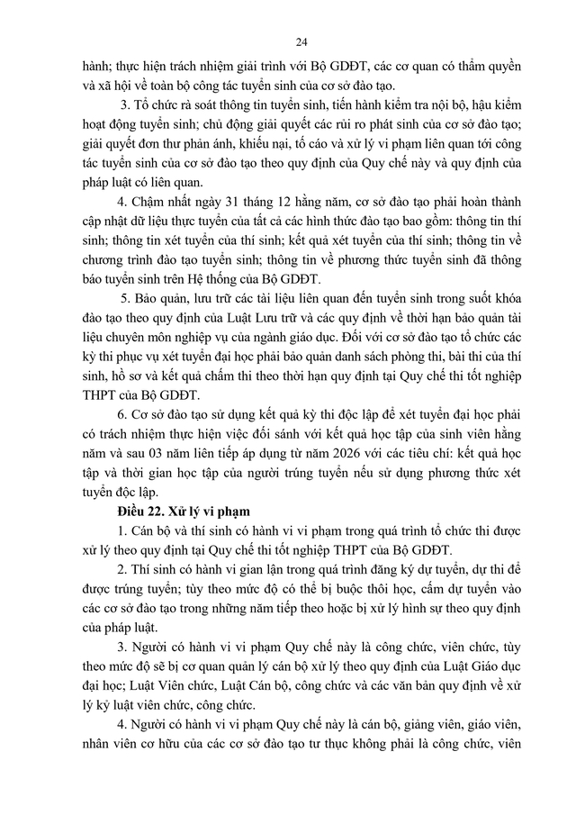 TOÀN VĂN: Thông tư 06/2026/TT-BGDĐT quy chế tuyển sinh đào tạo Đại học, cao đẳng giáo dục mầm non- Ảnh 26.
