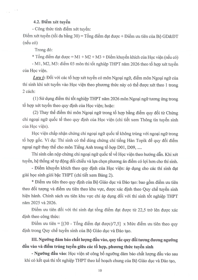 TUYỂN SINH 2026: Dự kiến phương thức, chỉ tiêu tuyển sinh của Học viện Ngoại giao- Ảnh 10.