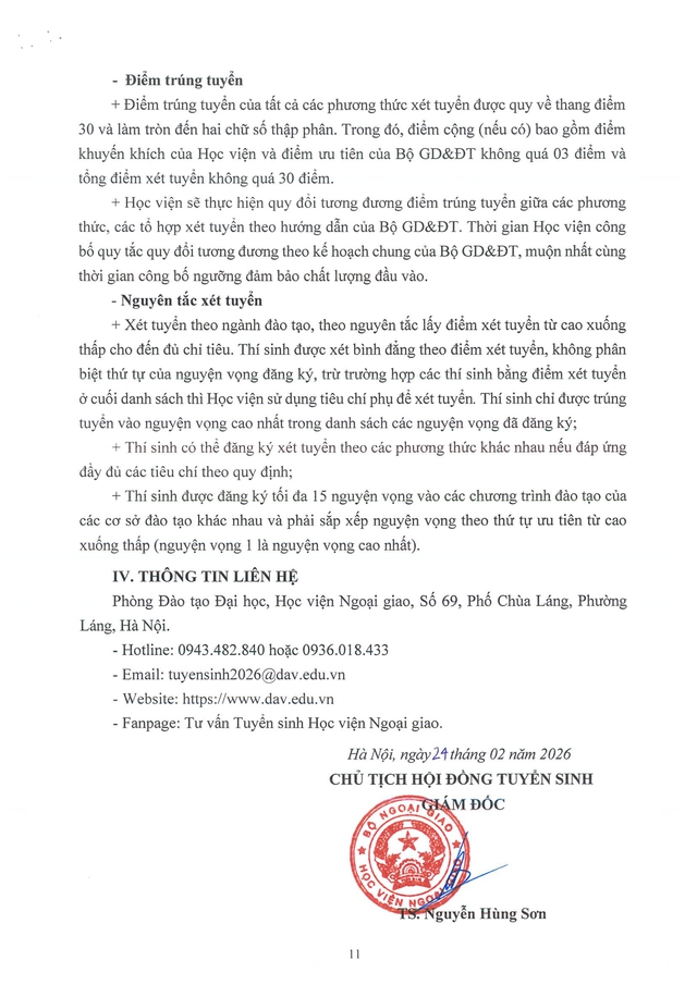 TUYỂN SINH 2026: Dự kiến phương thức, chỉ tiêu tuyển sinh của Học viện Ngoại giao- Ảnh 11.