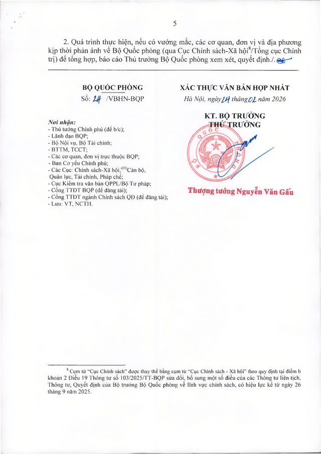 Quy định điều chỉnh trợ cấp hằng tháng đối với quân nhân, nguời làm công tác cơ yếu đã phục viên, xuất ngũ, thôi việc- Ảnh 5.