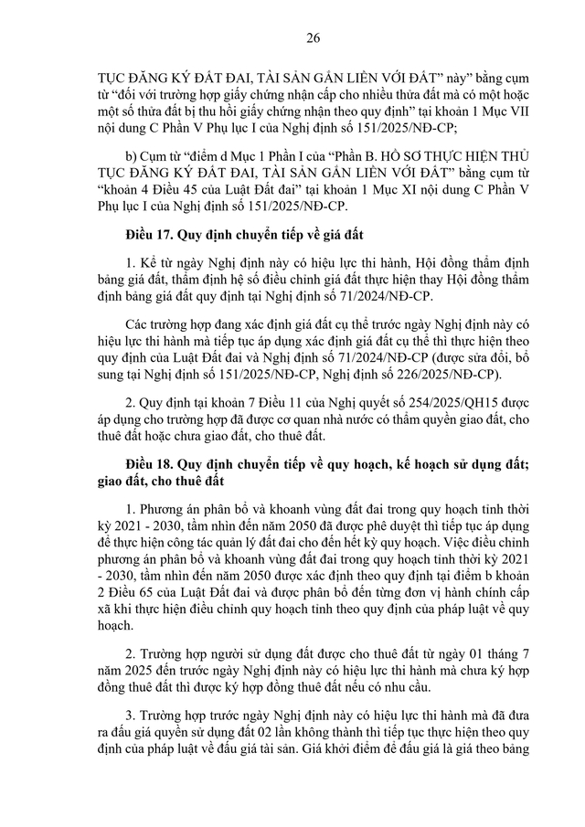 TOÀN VĂN: Nghị định 49/2026/NĐ-CP quy định chi tiết, hướng dẫn Nghị quyết 254/2025/QH15 tháo gỡ khó khăn, vướng mắc trong thi hành Luật Đất đai- Ảnh 28.