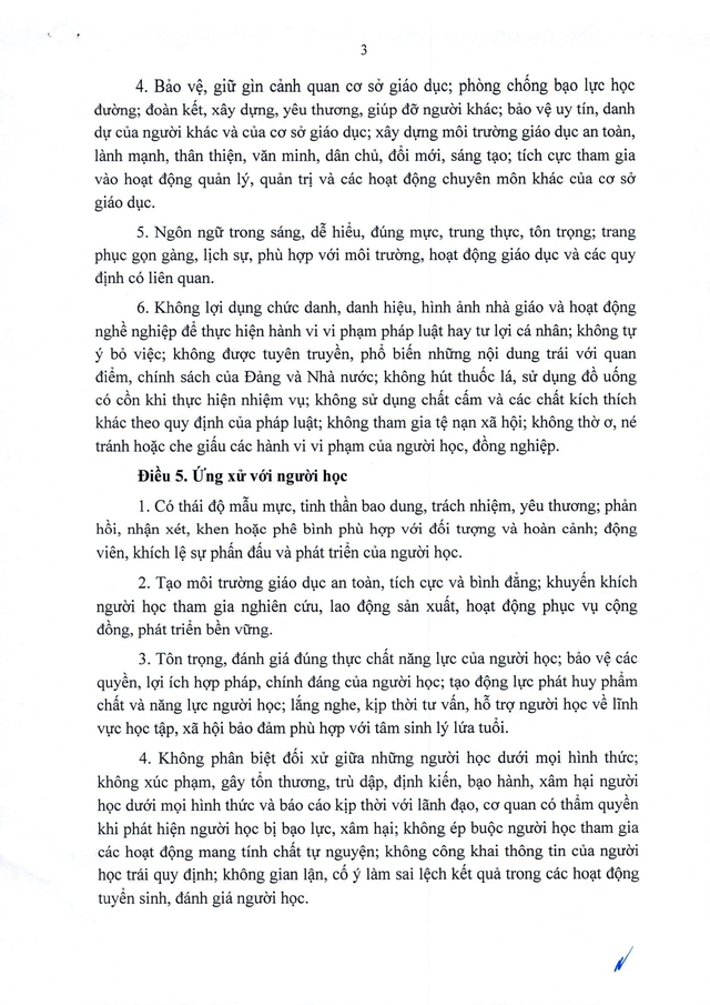 TOÀN VĂN: Thông tư 03/2026/TT-BGDĐT quy định quy tắc ứng xử của nhà giáo- Ảnh 6.