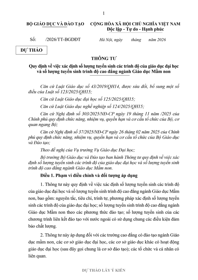 Đề xuất nhiều điểm mới trong xác định số lượng tuyển sinh đại học- Ảnh 1.