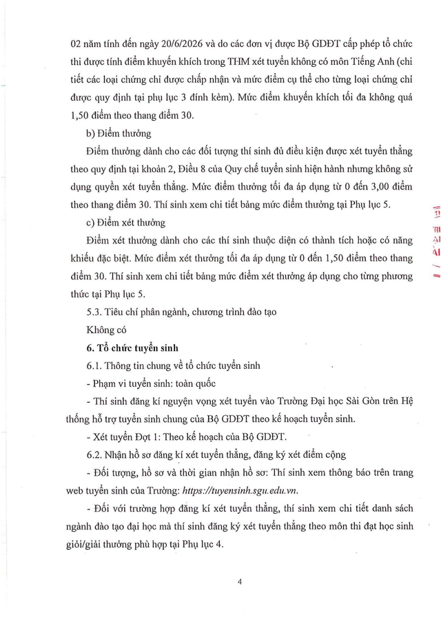 Trường Đại học Sài Gòn dự kiến tuyển sinh 2026 hệ đại học chính quy - Ảnh 5.