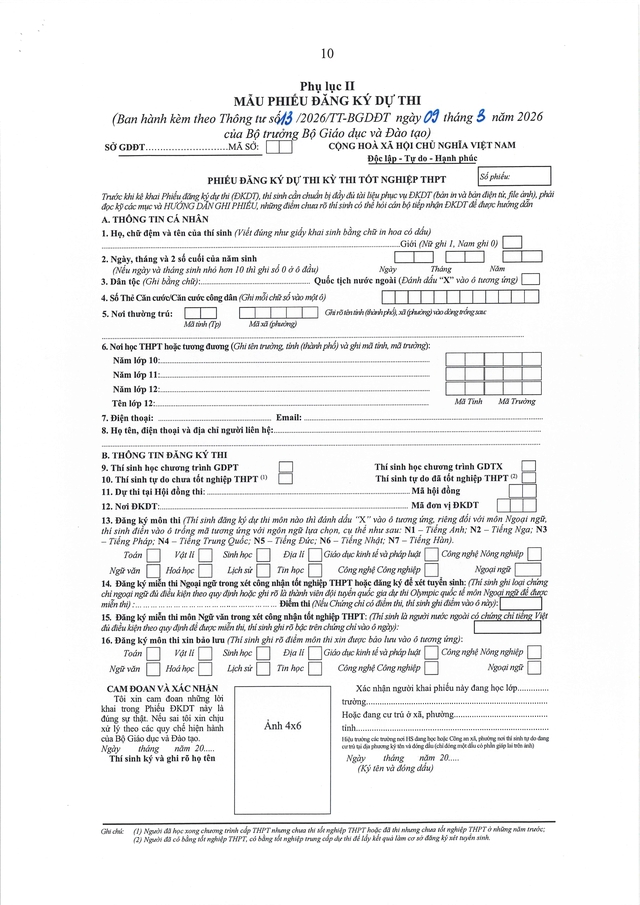 Thông tư số 13/TT-BGDĐT: Điểm mới trong quy chế thi tốt nghiệp THPT 2026- Ảnh 11.