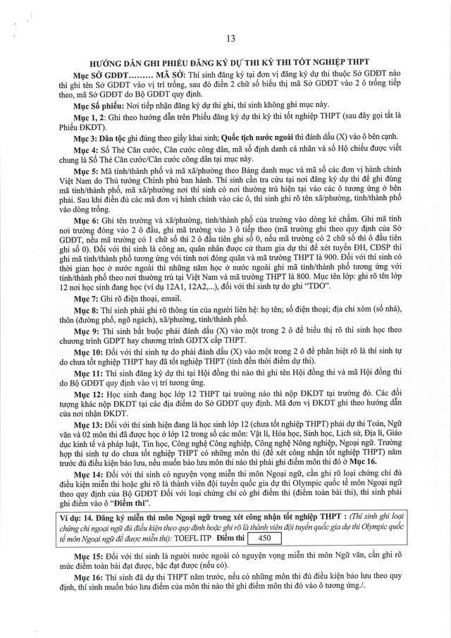 Thông tư số 13/TT-BGDĐT: Điểm mới trong quy chế thi tốt nghiệp THPT 2026- Ảnh 14.