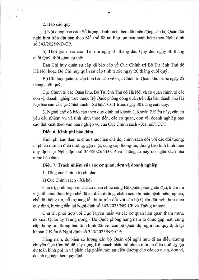 Chế độ an điều dưỡng, chế độ thông tin, tang lễ cho sĩ quan Quân đội nghỉ hưu- Ảnh 7.