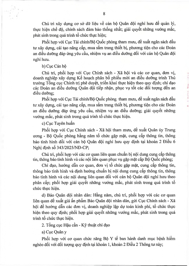 Chế độ an điều dưỡng, chế độ thông tin, tang lễ cho sĩ quan Quân đội nghỉ hưu- Ảnh 8.