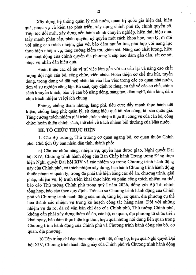 Nghị quyết 41/NQ-CP về Chương trình hành động của Chính phủ thực hiện Nghị quyết Đại hội đại biểu toàn quốc lần thứ XIV của Đảng- Ảnh 13.