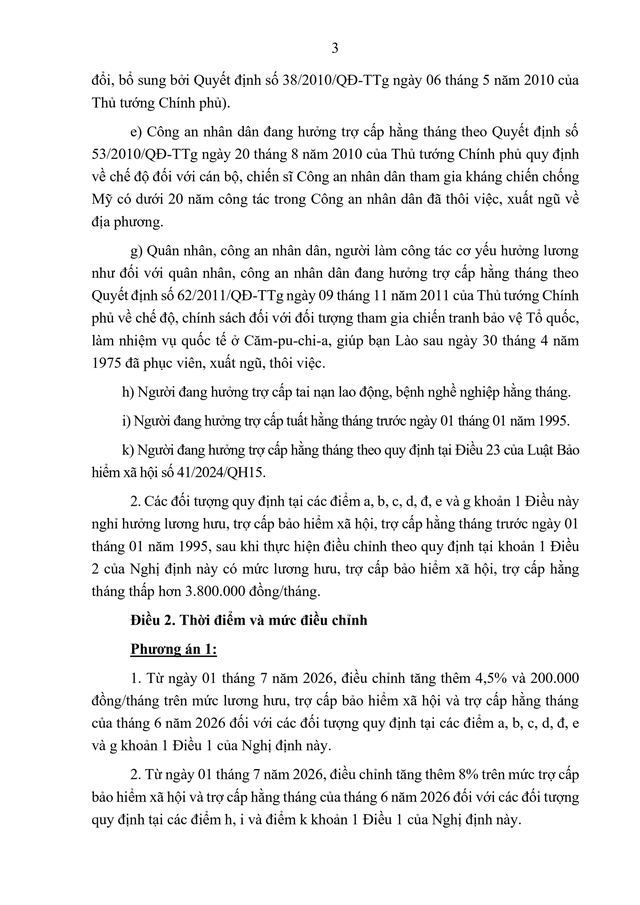 TOÀN VĂN: Dự thảo Nghị định điều chỉnh lương hưu, trợ cấp bảo hiểm xã hội và trợ cấp hằng tháng- Ảnh 3.