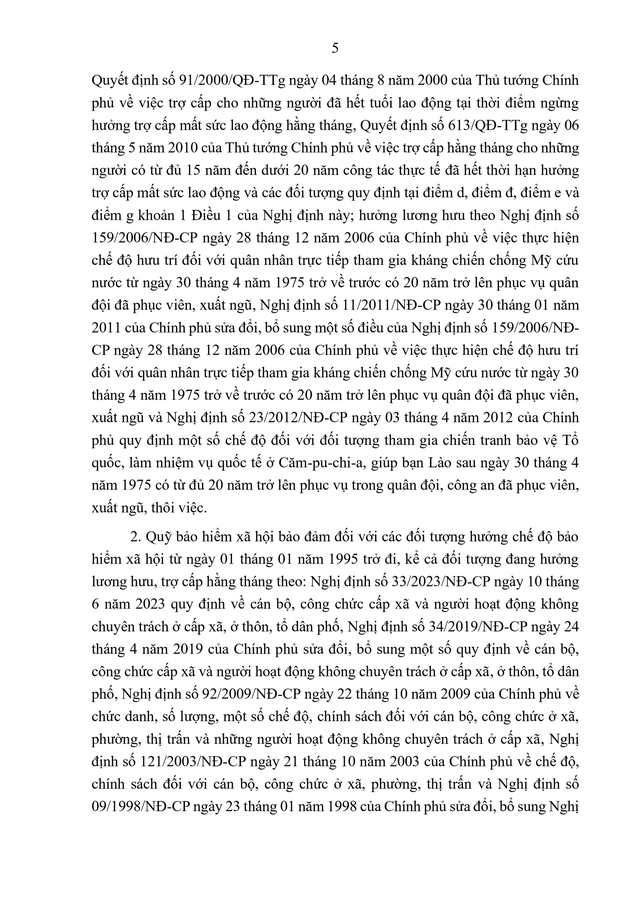 TOÀN VĂN: Dự thảo Nghị định điều chỉnh lương hưu, trợ cấp bảo hiểm xã hội và trợ cấp hằng tháng- Ảnh 5.