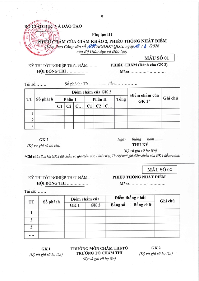 Công văn 1257/BGDĐT-QLCL: Hướng dẫn tổ chức Kỳ thi tốt nghiệp THPT 2026- Ảnh 9.