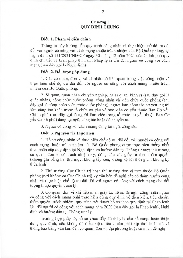 Quy trình công nhận, thực hiện chế độ ưu đãi với người có công thuộc trách nhiệm Bộ Quốc phòng- Ảnh 3.